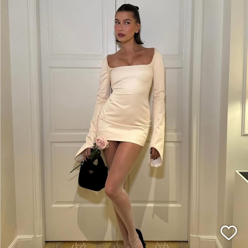 KHAITE Cream Long Sleeve mini dress size 4